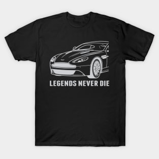 Aston Martin Vanquish Cars Form White Design T-Shirt